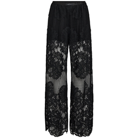 Haute L'Amitie Curvey Lace Hem Bukser, Sort